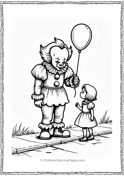 Pennywise With A Red Balloon Free PDF Printable