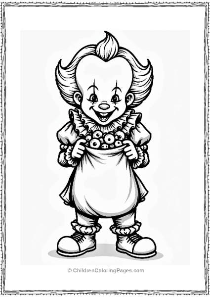 Pennywise With A Trick Or Treat Bag Free PDF Printable