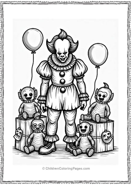 Pennywise With Creepy Prizes Free PDF Printable