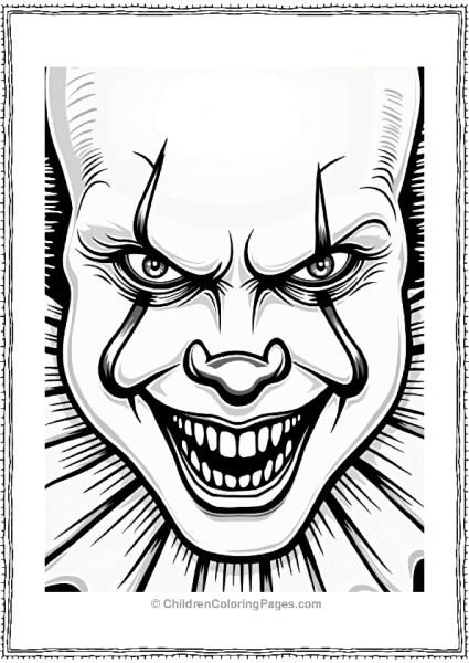 Pennywises Creepy Grin Close Up Free PDF Printable