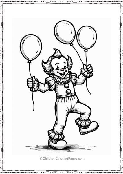 Pennywises Joyful Dance With Balloons Free PDF Printable