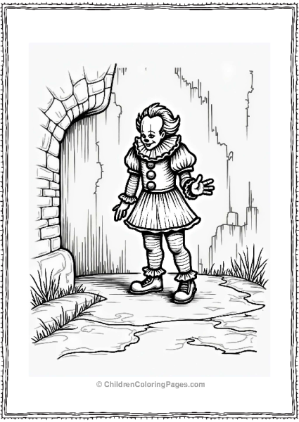 Pennywises Shadow On The Sewer Wall Free PDF Printable