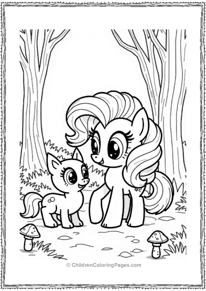 Pinkie Pie And A Fox In A Whimsical Forest Free PDF Printable