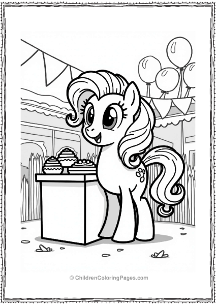 Pinkie Pie At A Food Festival Free PDF Printable