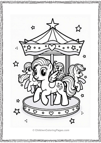 Pinkie Pie At A Whimsical Carousel Free PDF Printable