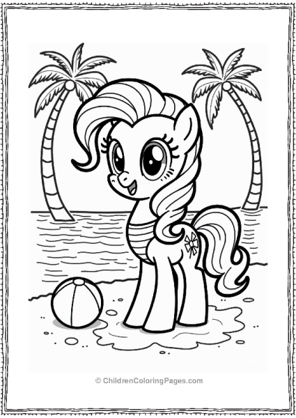 Pinkie Pie At The Beach Free PDF Printable