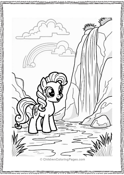 Pinkie Pie At The Waterfall Free PDF Printable