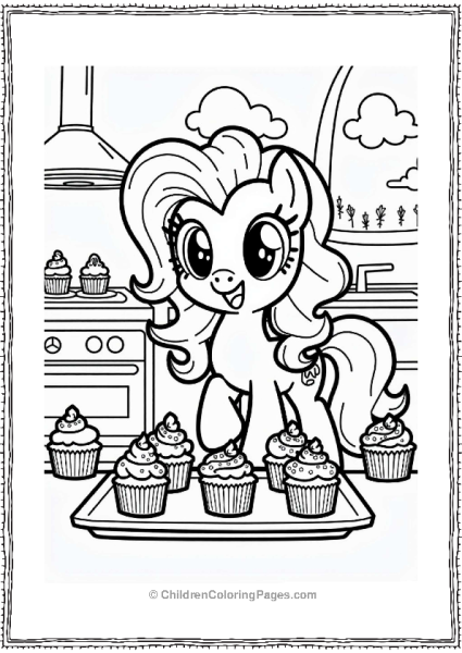Pinkie Pie Decorating Cupcakes Free PDF Printable