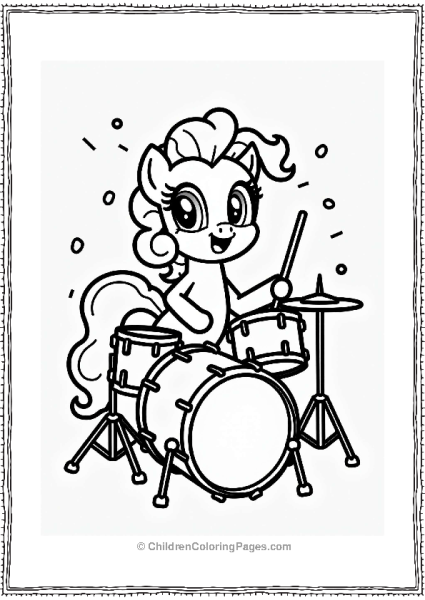 Pinkie Pie Drumming With Confetti Free PDF Printable