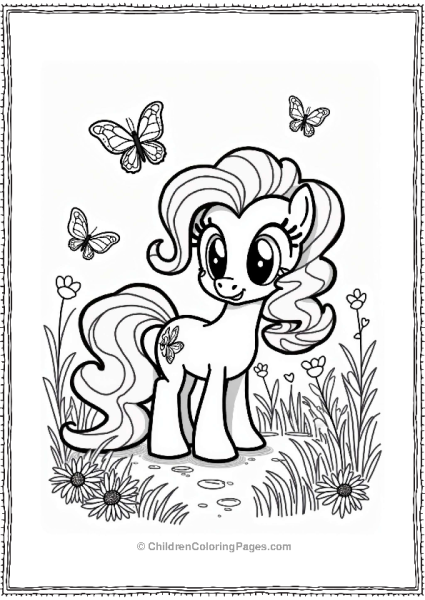 Pinkie Pie In A Butterfly Meadow Free PDF Printable