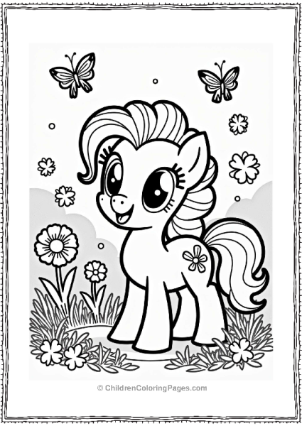 Pinkie Pie In A Flower Garden Free PDF Printable