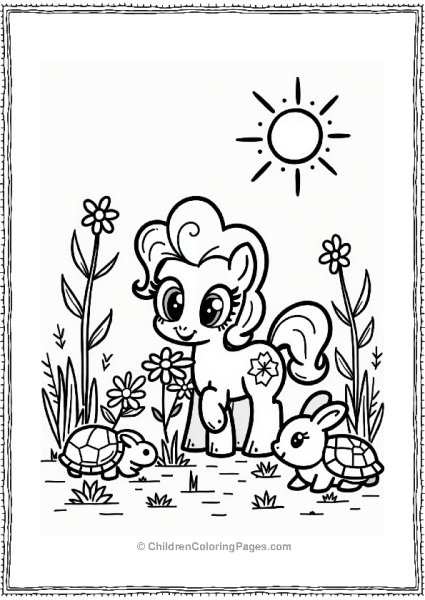 Pinkie Pie In A Garden With Animals Free PDF Printable