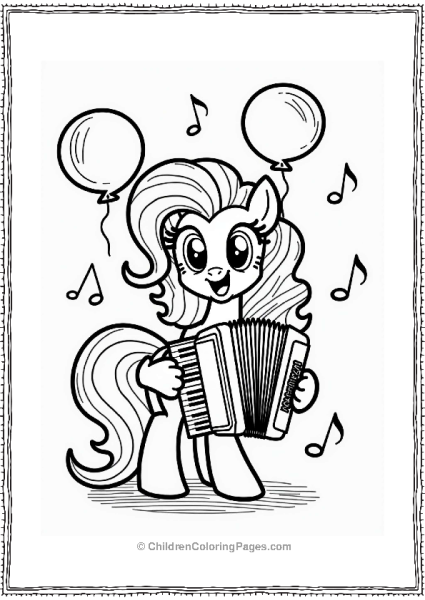 Pinkie Pie Playing Accordion Free PDF Printable