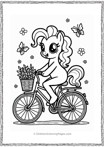 Pinkie Pie Riding A Bicycle Free PDF Printable