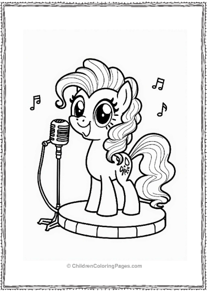 Pinkie Pie Singing Joyfully On Stage Free PDF Printable