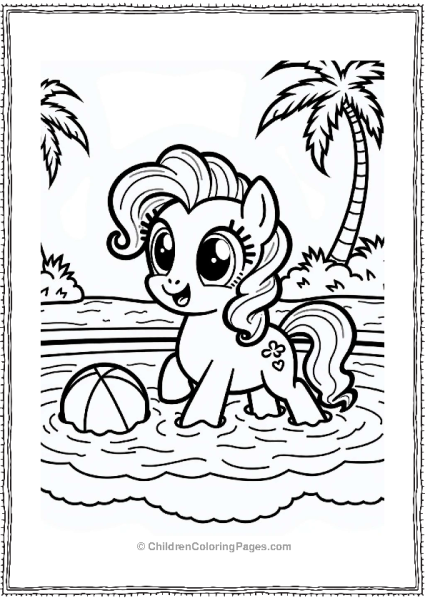 Pinkie Pie Swimming At The Beach Free PDF Printable