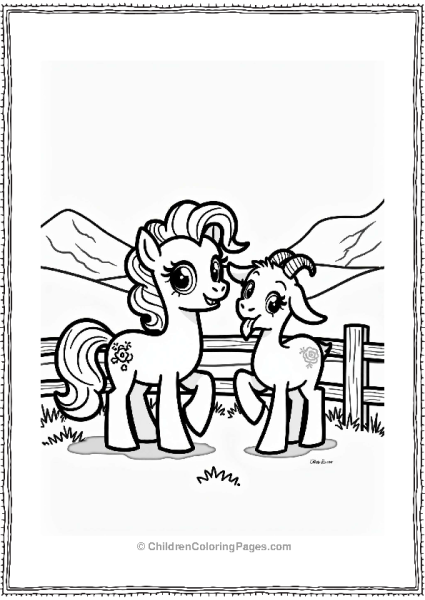 Pinkie Pie With A Friendly Goat Free PDF Printable