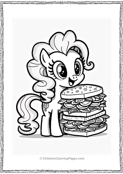 Pinkie Pie With A Giant Sandwich Free PDF Printable