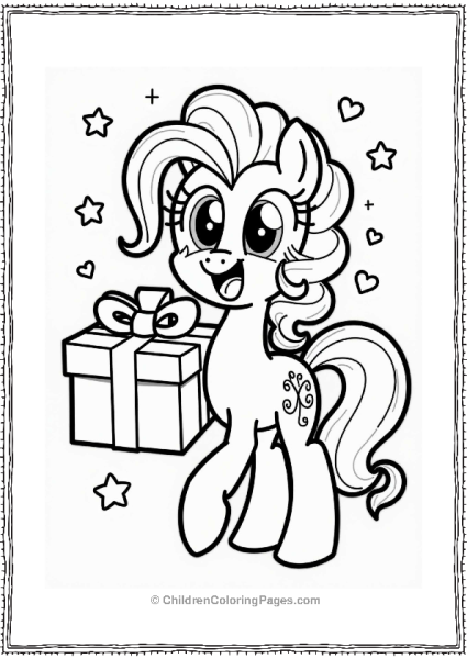 Pinkie Pie With A Gift Free PDF Printable