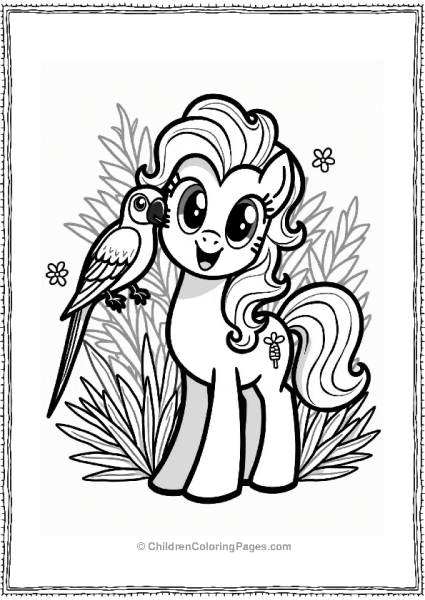 Pinkie Pie With A Parrot Free PDF Printable