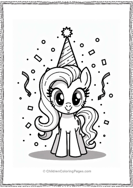 Pinkie Pie With A Party Hat Free PDF Printable