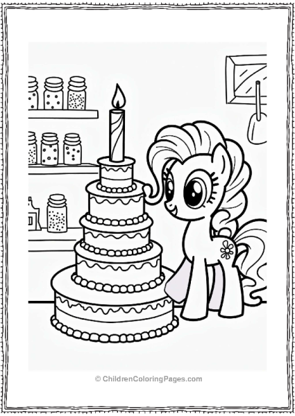 Pinkie Pie With Birthday Cake Free PDF Printable