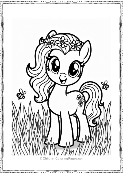 Pinkie Pie With Flower Crown In Grass Free PDF Printable