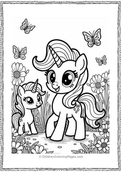 Pinkie Pie With Unicorn Friends In A Whimsical Meadow Free PDF Printable