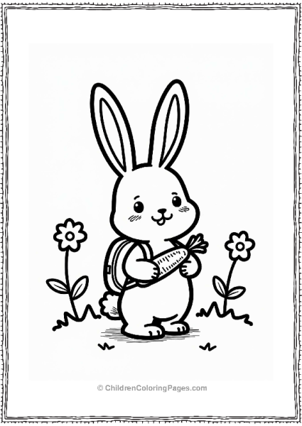 Playful Manga Bunny With Carrot Free PDF Printable