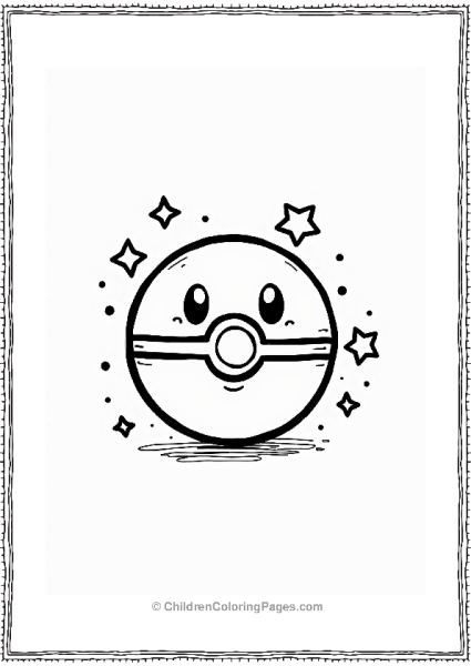 Playful Pokeball With Cheeky Grin Free PDF Printable