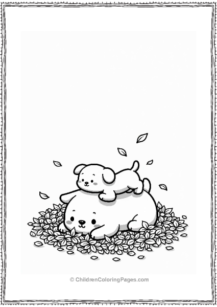 Pochacco Among Colorful Leaves Free PDF Printable