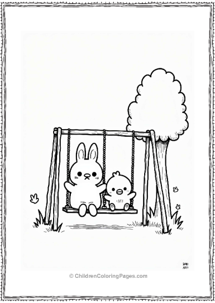 Pochacco And Bird On A Swing Free PDF Printable