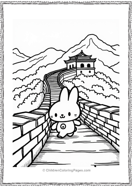 Pochacco At The Great Wall Of China Free PDF Printable