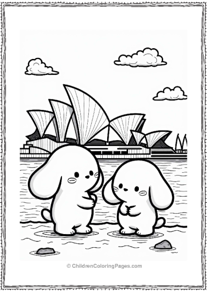 Pochacco At The Sydney Opera House Free PDF Printable