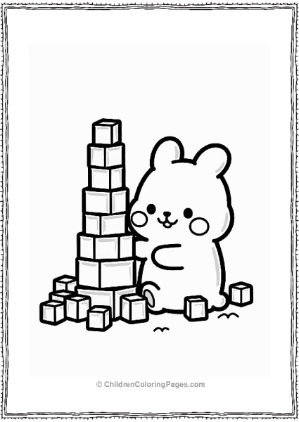 Pochacco Building A Tower With Blocks Free PDF Printable