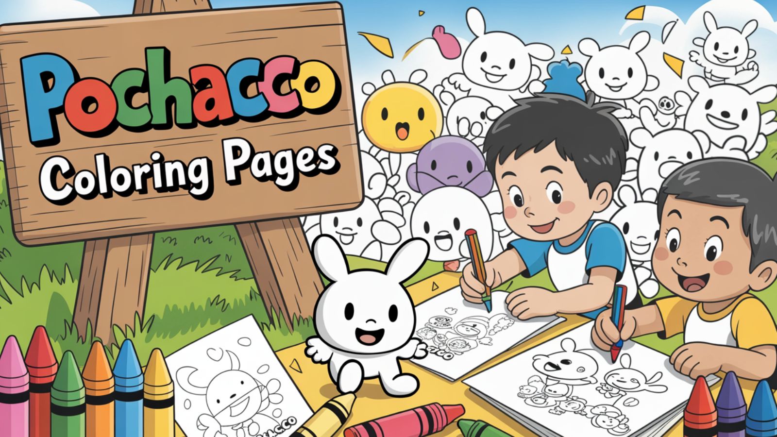 Pochacco Coloring Pages – Free PDF Printables 🐶🎾🍌🚴