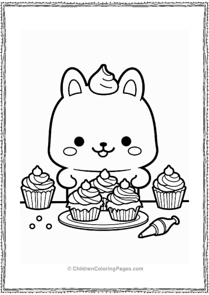Pochacco Decorating Cupcakes Free PDF Printable