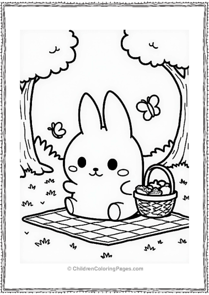 Pochacco Enjoying A Picnic Free PDF Printable