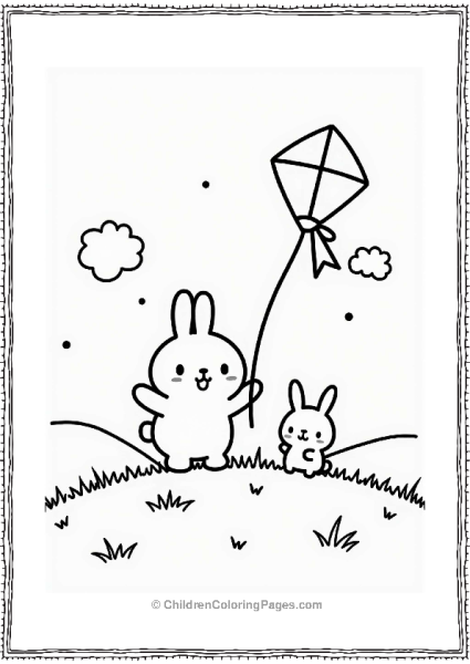 Pochacco Flying A Kite With A Rabbit Free PDF Printable