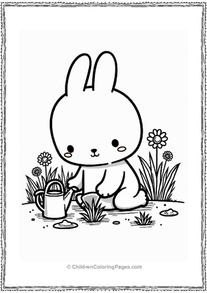 Pochacco Gardening In A Flower Bed Free PDF Printable