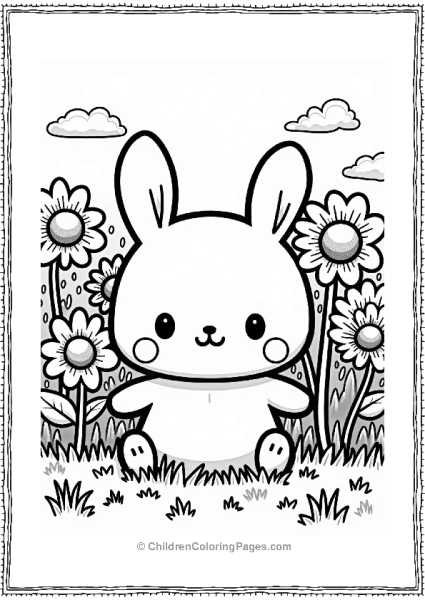Pochacco In A Flower Meadow Free PDF Printable