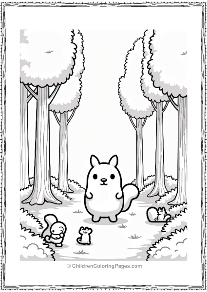 Pochacco In A Forest Clearing Free PDF Printable