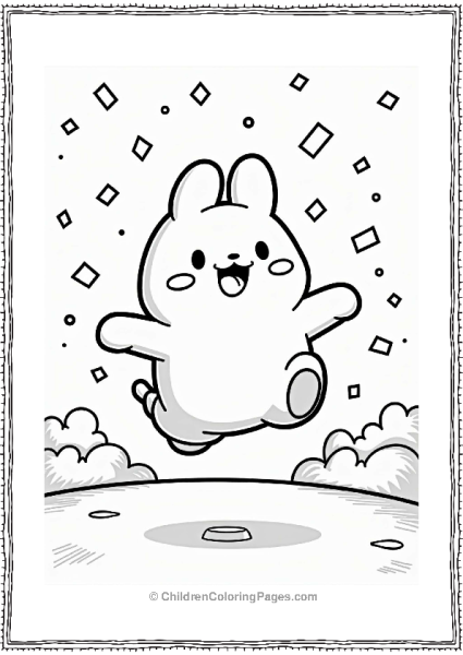 Pochacco Jumping With Confetti Free PDF Printable