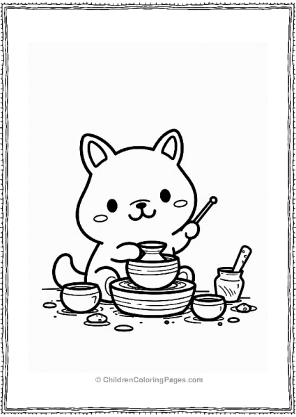 Pochacco Making A Pottery Bowl Free PDF Printable
