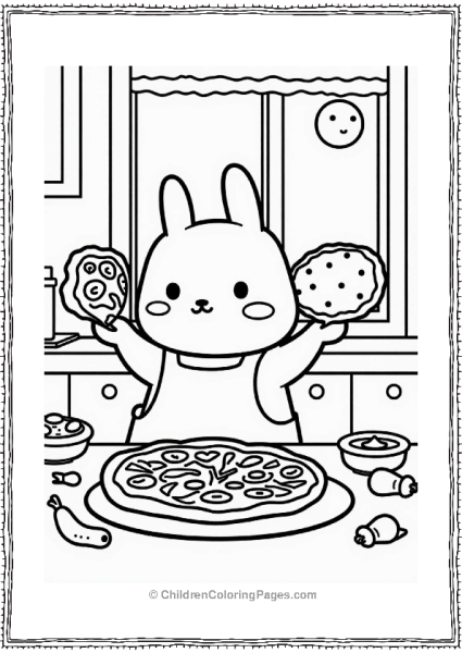 Pochacco Making Pizza In The Kitchen Free PDF Printable