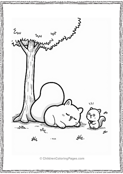Pochacco Napping Under A Tree Free PDF Printable