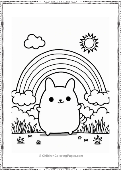 Pochacco Under A Rainbow Free PDF Printable