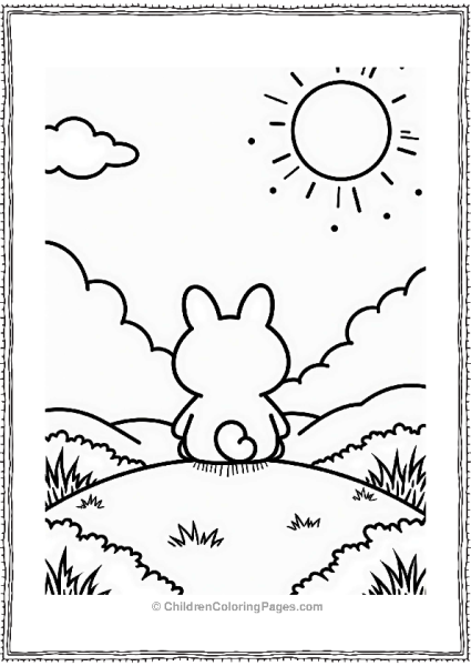 Pochacco Watching A Sunset Free PDF Printable