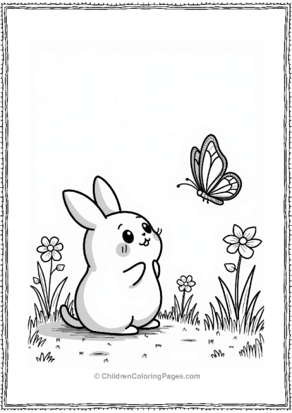 Pochacco With A Butterfly Free PDF Printable