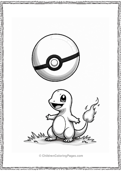 Pokeball And Charmander In Flight Free PDF Printable